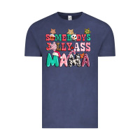 Vintage Denim somebody jolly ass mama pink christmas Vintage Tee - CowGirlArtShop