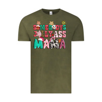 Vintage Olive somebody jolly ass mama pink christmas Vintage Tee - CowGirlArtShop