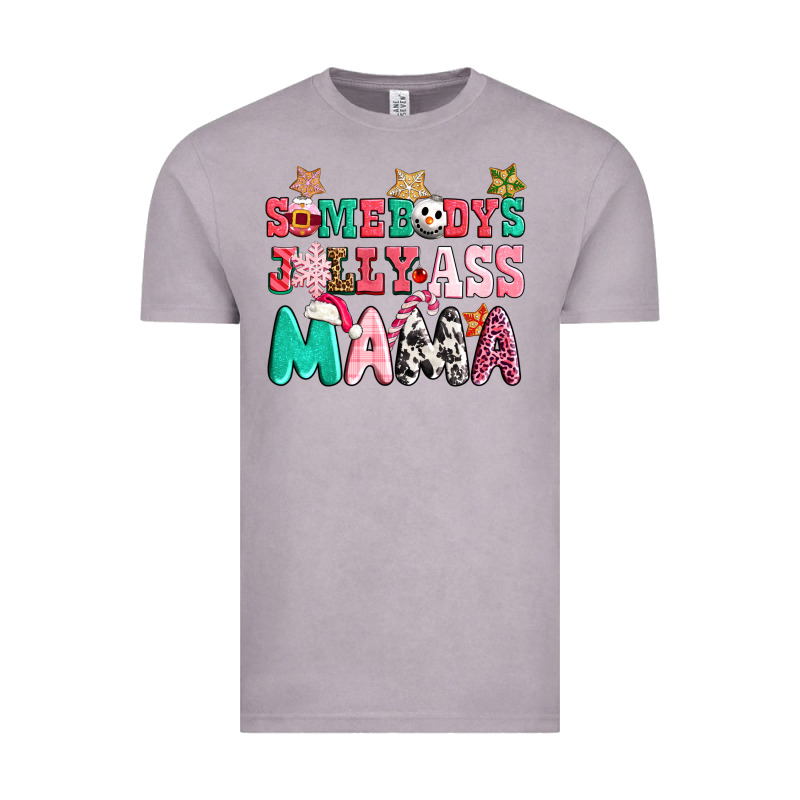 Somebody Jolly Ass Mama Pink Christmas Vintage Tee by CowGirlArtShop | Teevron