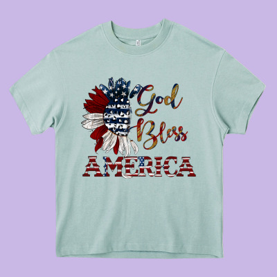 God Bless America Heavy Core Tee Designed By Jahusdesignshop