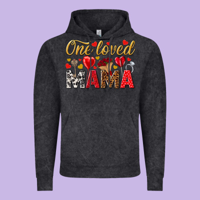 One Loved Mama Valentines Day Vintage Hoodie Designed By Howdyjamesfarm