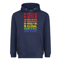 Navy Black Lives Matter List Heavyweight Hoodie - longCreatives