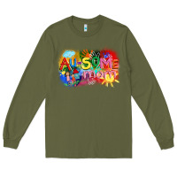 Army Green Au-some mom Autism Long Sleeve Tee - FaDigitalArtStudio