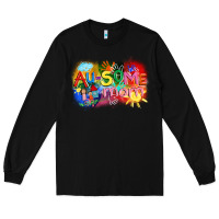Black Au-some mom Autism Long Sleeve Tee - FaDigitalArtStudio
