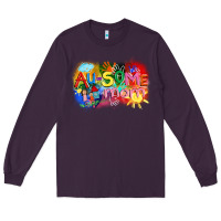 Plum Au-some mom Autism Long Sleeve Tee - FaDigitalArtStudio