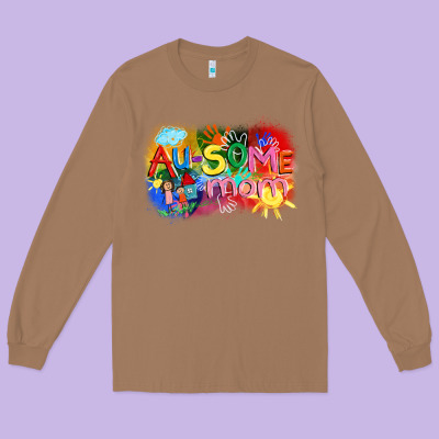 Au-some Mom Autism Long Sleeve Tee Designed By Fadigitalartstudio