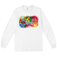 White Au-some mom Autism Long Sleeve Tee - FaDigitalArtStudio