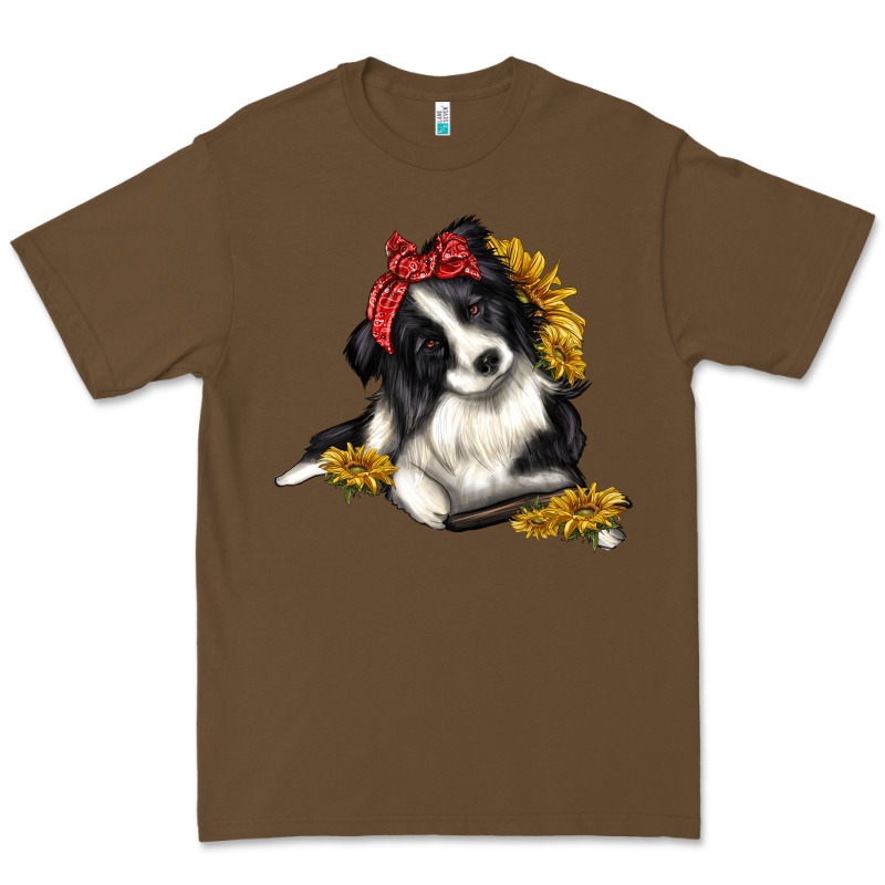 Border Collie With Bandanna Premium Tee by texasbilliewilder | Teevron