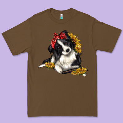 Border Collie With Bandanna Premium Tee Designed By Texasbilliewilder