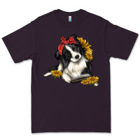 Plum border collie with bandanna Premium Tee - texasbilliewilder
