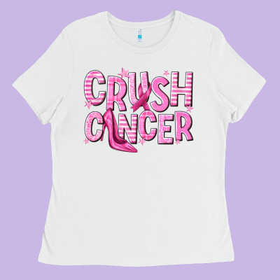Crush Cancer Ladies Tee Designed By Nancycooperartshop