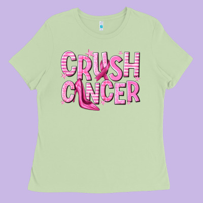 Crush Cancer Ladies Tee Designed By Nancycooperartshop