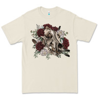 Bone Floral boho wolf skull Premium Tee - RanaPortraitStore