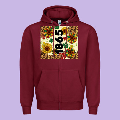 Juneteenth 1865 Sunflowers Zipper Hoodie Designed By Artiststas