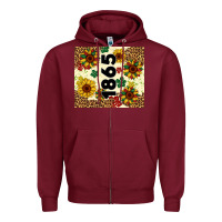 Burgundy juneteenth 1865 sunflowers Zipper Hoodie - Artiststas