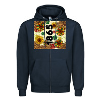 Navy juneteenth 1865 sunflowers Zipper Hoodie - Artiststas