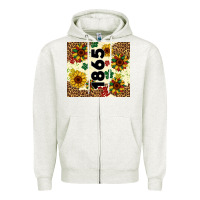 Oatmeal Heather juneteenth 1865 sunflowers Zipper Hoodie - Artiststas