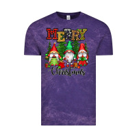 Cloud Purple merry christmas gnomes Vintage Tee - CowGirlArtShop