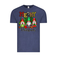 Vintage Denim merry christmas gnomes Vintage Tee - CowGirlArtShop