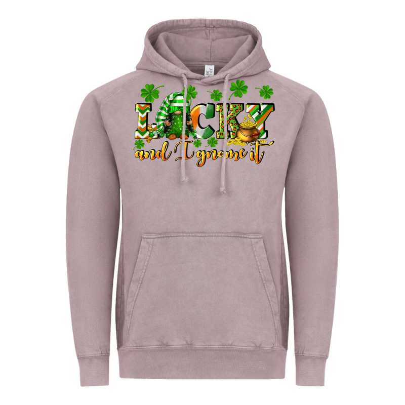 Lucky And I Gnome It St. Patrick's Day Vintage Hoodie by CowGirlArtShop | Teevron