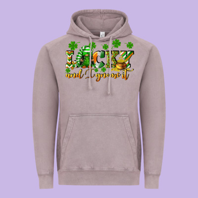 Lucky And I Gnome It St. Patrick's Day Vintage Hoodie Designed By Cowgirlartshop