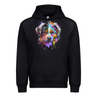 Black Splash Art Australian Shepherd   Aussie Lover Gifts Urban Hoodie - longCreatives