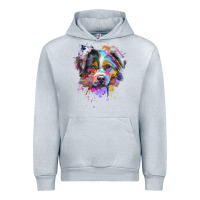 Heather Grey Splash Art Australian Shepherd   Aussie Lover Gifts Urban Hoodie - longCreatives