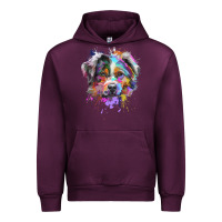 Mauve Wine Splash Art Australian Shepherd   Aussie Lover Gifts Urban Hoodie - longCreatives