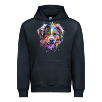 Navy Splash Art Australian Shepherd   Aussie Lover Gifts Urban Hoodie - longCreatives