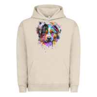 Pigment French Oak Splash Art Australian Shepherd   Aussie Lover Gifts Urban Hoodie - longCreatives