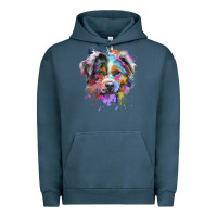 Pigment Midnight Navy Splash Art Australian Shepherd   Aussie Lover Gifts Urban Hoodie - longCreatives
