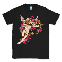 Black Cupid with rose Valentine's Day Classic Tee - HowdyJamesFarm
