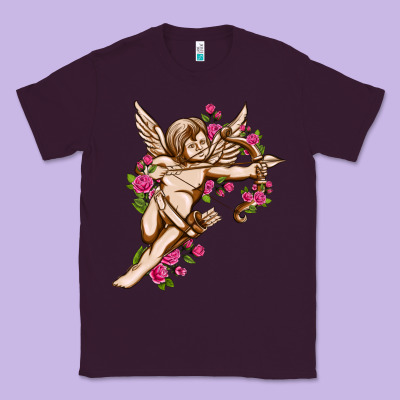 Cupid With Rose Valentine's Day Classic Tee Designed By Howdyjamesfarm