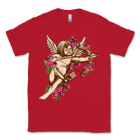 Red Cupid with rose Valentine's Day Classic Tee - HowdyJamesFarm