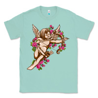 Seafoam Cupid with rose Valentine's Day Classic Tee - HowdyJamesFarm