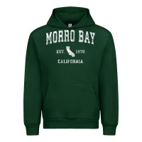 Forest Green Morro Bay California CA Vintage Athletic Sports Design Urban Hoodie - longCreatives