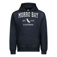 Navy Morro Bay California CA Vintage Athletic Sports Design Urban Hoodie - longCreatives