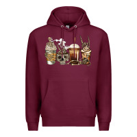 Burgundy skeleton coffee Premium Hoodie - Jasminsmagicworld