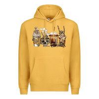 Mustard skeleton coffee Premium Hoodie - Jasminsmagicworld