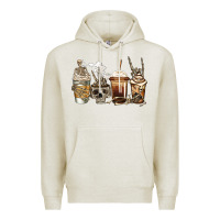Oatmeal Heather skeleton coffee Premium Hoodie - Jasminsmagicworld