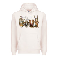 Pale Pink skeleton coffee Premium Hoodie - Jasminsmagicworld