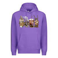 Purple skeleton coffee Premium Hoodie - Jasminsmagicworld