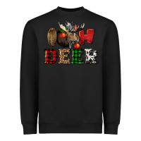 Black oh deer christmas Heavyweight Sweatshirt - LillyAllenDesigns