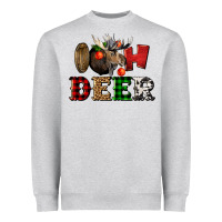 Heather Grey oh deer christmas Heavyweight Sweatshirt - LillyAllenDesigns