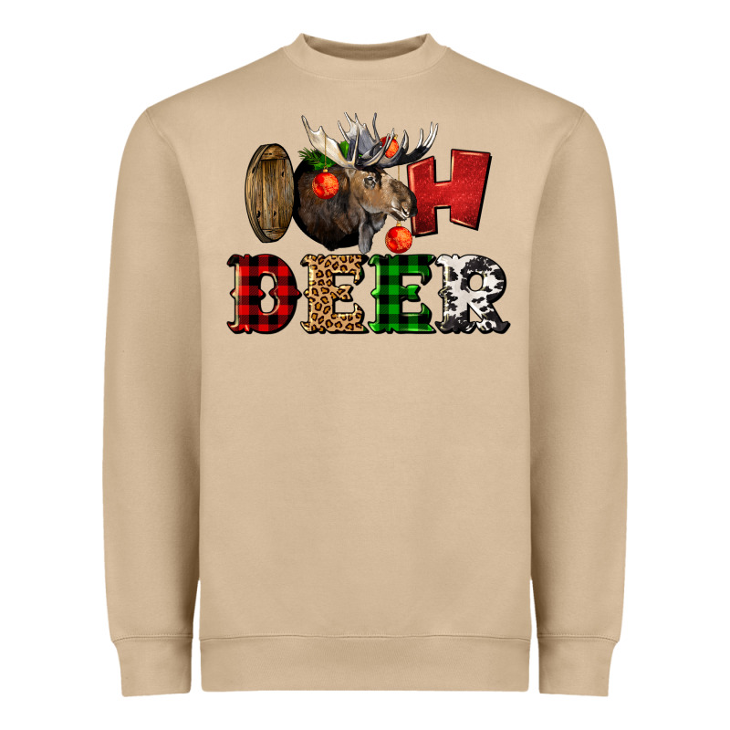 Oh Deer Christmas Heavyweight Sweatshirt by LillyAllenDesigns | Teevron