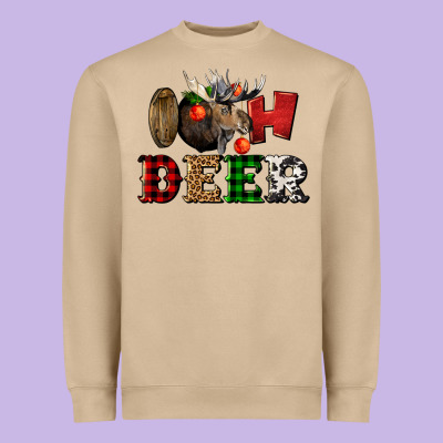 Oh Deer Christmas Heavyweight Sweatshirt Designed By Lillyallendesigns
