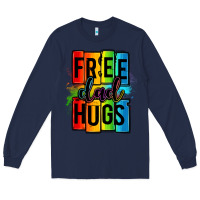 Navy free dad hugs Long Sleeve Tee - OliviaCreatesArt