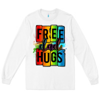 White free dad hugs Long Sleeve Tee - OliviaCreatesArt