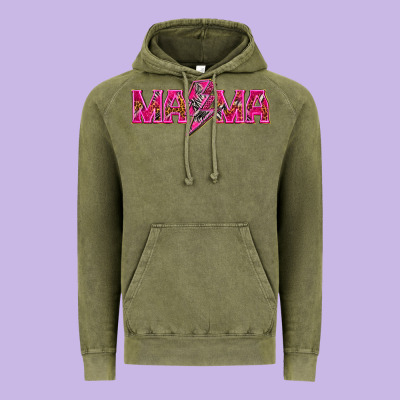 Mama Neon Lightning Bolt Mother's Day Vintage Hoodie Designed By Howdyjamesfarm