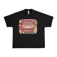 Black faith over fear breast cancer 12 inches 300 dpi Urban Heavy Tee - CowGirlArtShop